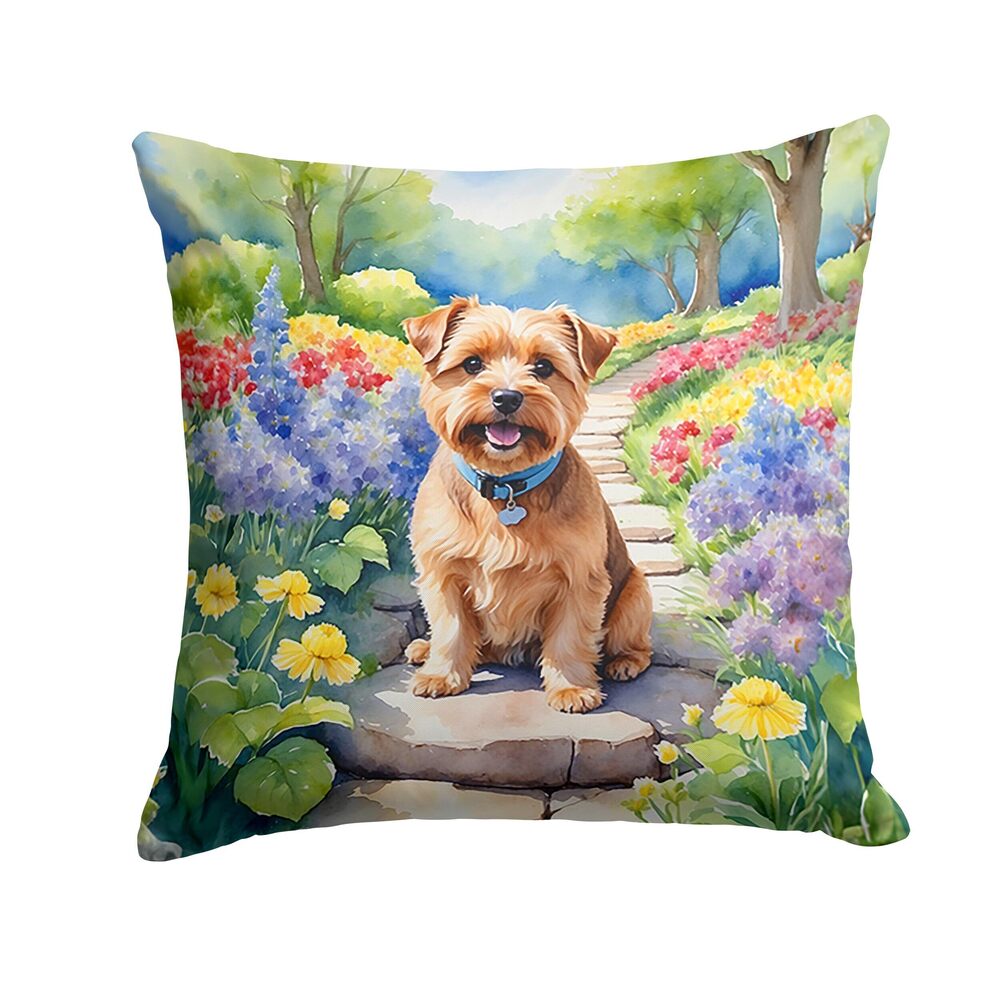 9558 Spring Path Throw Pillow, 18Hx18W, Norfolk Terrier 6677